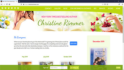 Author Christine Rimmer - <a href='https://www.christinerimmer.com/' target='_blank'>https://www.christinerimmer.com/</a>