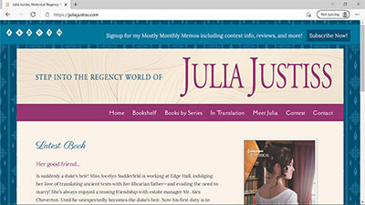 Author Julia Justiss - <a href='https://www.juliajustiss.com/' target='_blank'>https://www.juliajustiss.com/</a>