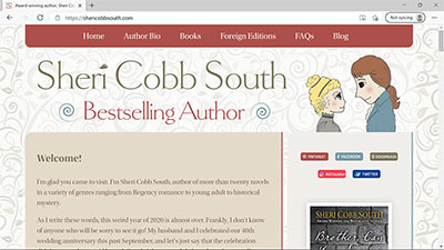 Author Sheri Cobb South - <a href='https://shericobbsouth.com/' target='_blank'>https://shericobbsouth.com/</a>