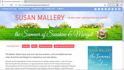 Author Susan Mallery's The Summer of Sunshine & Margot - <a href='https://sunshineandmargot.susanmallery.com/' target='_blank'>https://sunshineandmargot.susanmallery.com/</a>